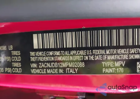 2021 Jeep Renegade 80Th Anniversary 4X4 from USA, damaged, VIN ZACNJDB12MPM92088